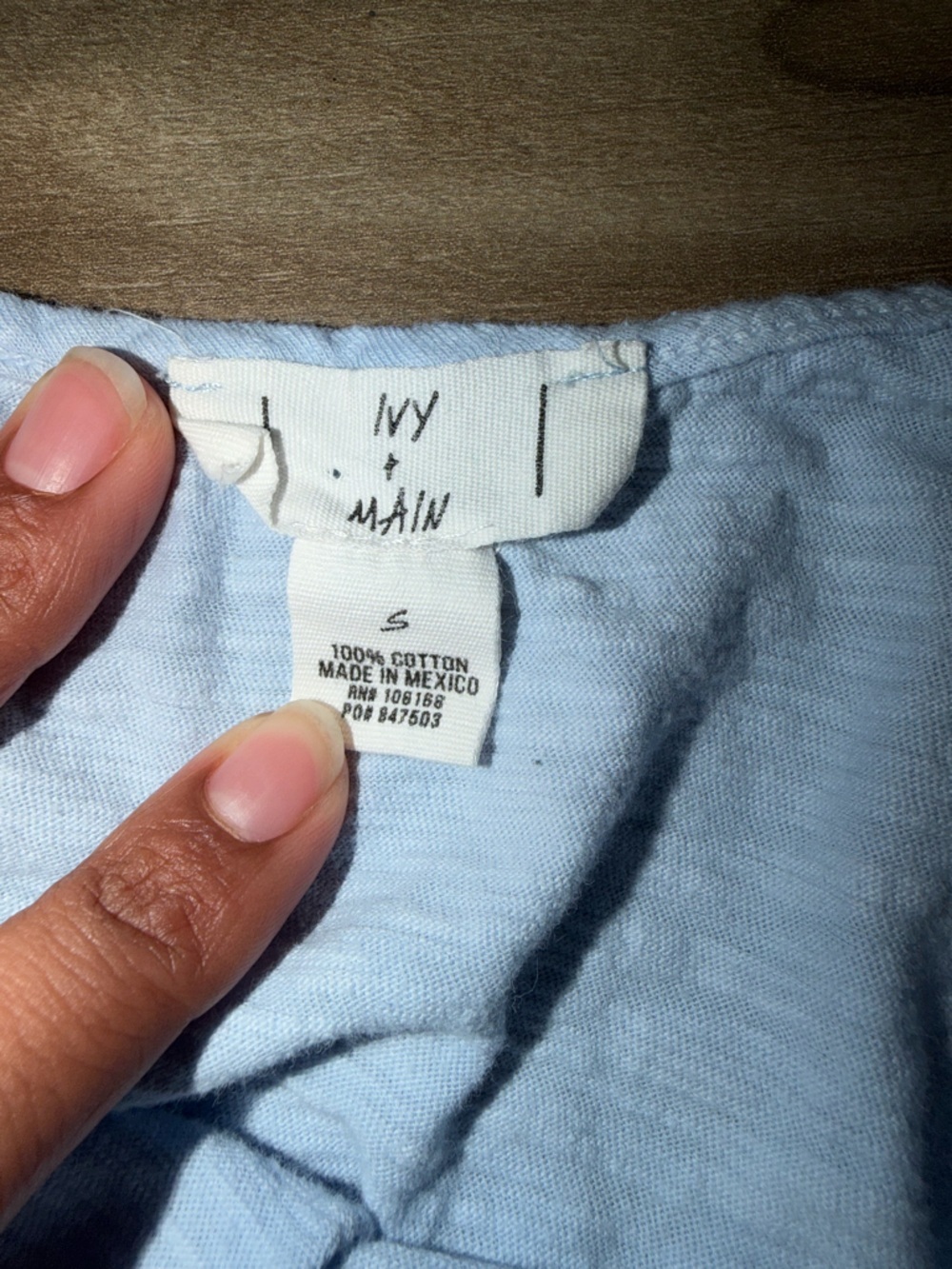 Ruched Light Blue Spaghetti Strap Camisole - Picture 4 of 4